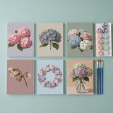 Malen nach Zahlen – 6 Mini-Gemälde - Hortensie Abschied