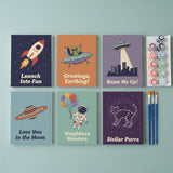 Malen nach Zahlen – 6 Mini-Gemälde - Retro-Weltraumwunder