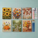 Malen nach Zahlen – 6 Mini-Gemälde - Saisonblüte