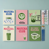 Malen nach Zahlen – 6 Mini-Gemälde - Schlückchen & Ruhe Matcha Edition