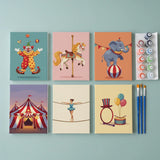 Malen nach Zahlen – 6 Mini-Gemälde - Zirkus-Spektakel