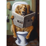 Diamond Painting Hund WC