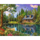 Diamond Painting Haus im Wald