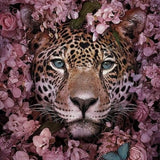 Diamond Painting Tiger mit Blumen