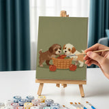 Malen nach Zahlen – 6 Mini-Gemälde - Retro Hundetage