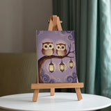 Malen nach Zahlen – 6 Mini-Gemälde - Mondbeleuchtete Waldfreunde