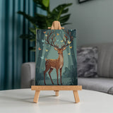 Malen nach Zahlen – 6 Mini-Gemälde - Mondbeleuchtete Waldfreunde