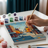 Malen nach Zahlen – 6 Mini-Gemälde - Erntetöne