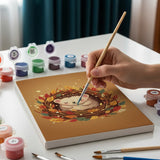 Malen nach Zahlen – 6 Mini-Gemälde - Mondbeleuchtete Waldfreunde