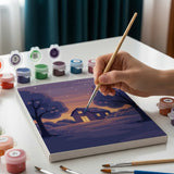 Malen nach Zahlen – 6 Mini-Gemälde - Obstgartennacht mit Sternen