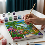 Malen nach Zahlen – 6 Mini-Gemälde - Reiselust in Farbe