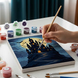 Malen nach Zahlen – 6 Mini-Gemälde - Spuknächte-Kollektion