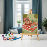 Malen nach Zahlen – 6 Mini-Gemälde - Retro-Picknick-Stimmung