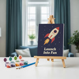 Malen nach Zahlen – 6 Mini-Gemälde - Retro-Weltraumwunder