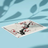Diamond Painting Tintenzweig mit roter Blüte Japan