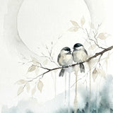 Malen nach Zahlen Twee vogels onder de maan Japan