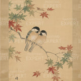 Malen nach Zahlen Zwei Vögel zwischen Ahornblättern (Herbst) Japan