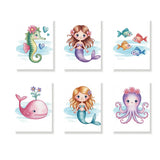 Malen nach Zahlen – 6 Mini-Gemälde - Meerjungfrauen & Meeresfreunde