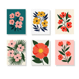 Malen nach Zahlen – 6 Mini-Gemälde - Auffällige Blumen