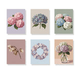 Malen nach Zahlen – 6 Mini-Gemälde - Hortensie Abschied