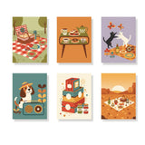 Malen nach Zahlen – 6 Mini-Gemälde - Retro-Picknick-Stimmung