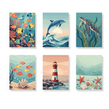 Malen nach Zahlen – 6 Mini-Gemälde - Wunder des Meeres