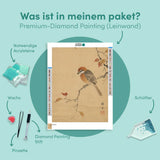 Diamond Painting Vogel auf einem stillen Ast Japan