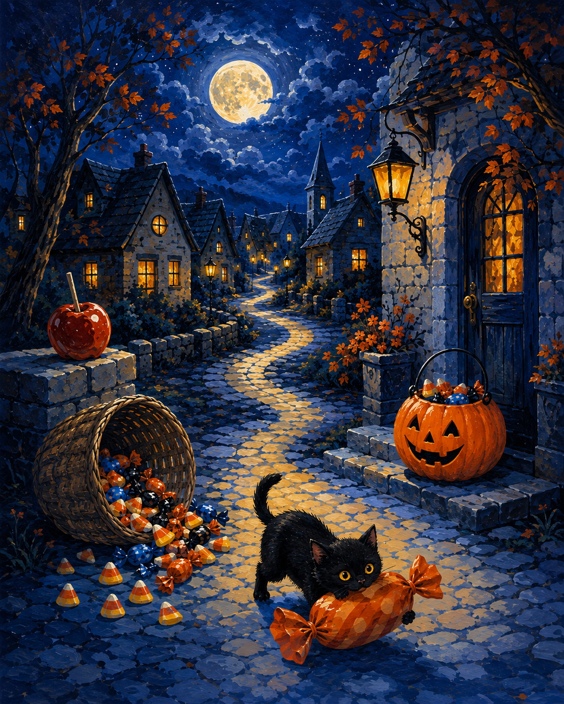 Malen nach Zahlen Beute aus der Halloween-Nacht – Halloween-Motiv