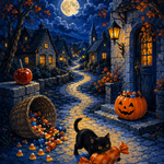 Malen nach Zahlen Beute aus der Halloween-Nacht – Halloween-Motiv