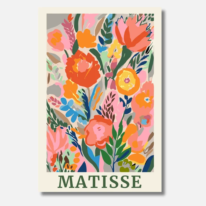 Blumenposter als Malen-nach-Zahlen-Motiv