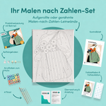 Inhalt des Malen-nach-Zahlen-Sets Blumentasche
