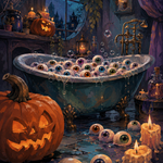 Malen nach Zahlen Das Bad der hundert Augen – Halloween-Motiv