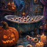 Malen nach Zahlen Das Bad der hundert Augen – Halloween-Motiv