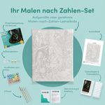 Inhalt des Malen-nach-Zahlen-Sets Das geheime Hexenlabor