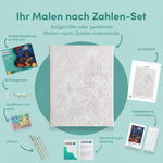 Inhalt des Malen-nach-Zahlen-Sets Das Haus auf dem Spukhügel