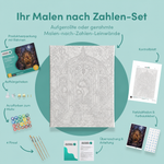 Inhalt des Malen-nach-Zahlen-Sets Das hungrige Gewächshaus