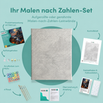 Inhalt des Malen-nach-Zahlen-Sets Das verlassene Haus am Moor