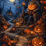 Malen nach Zahlen Der König der Kürbisse – Halloween-Motiv