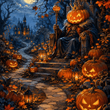 Malen nach Zahlen Der König der Kürbisse – Halloween-Motiv