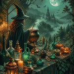 Malen nach Zahlen Der Tisch der tausend Tränke – Halloween-Motiv