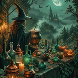 Malen nach Zahlen Der Tisch der tausend Tränke – Halloween-Motiv