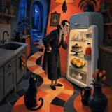 Malen nach Zahlen Der Vampir am Kühlschrank – Halloween-Motiv
