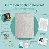 Inhalt des Malen-nach-Zahlen-Sets Der Vampir am Kühlschrank