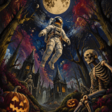 Malen nach Zahlen Der verlorene Astronaut – Halloween-Motiv