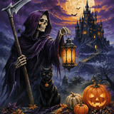 Malen nach Zahlen Der Wächter mit der Sense – Halloween-Motiv