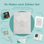 Inhalt des Malen-nach-Zahlen-Sets Der Weg zum Lichterdorf