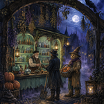 Malen nach Zahlen Die Apotheke der Nacht – Halloween-Motiv