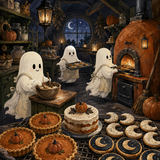 Malen nach Zahlen Die Bäckerei der kleinen Geister – Halloween-Motiv