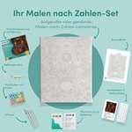 Inhalt des Malen-nach-Zahlen-Sets Die große Süßigkeitenrunde