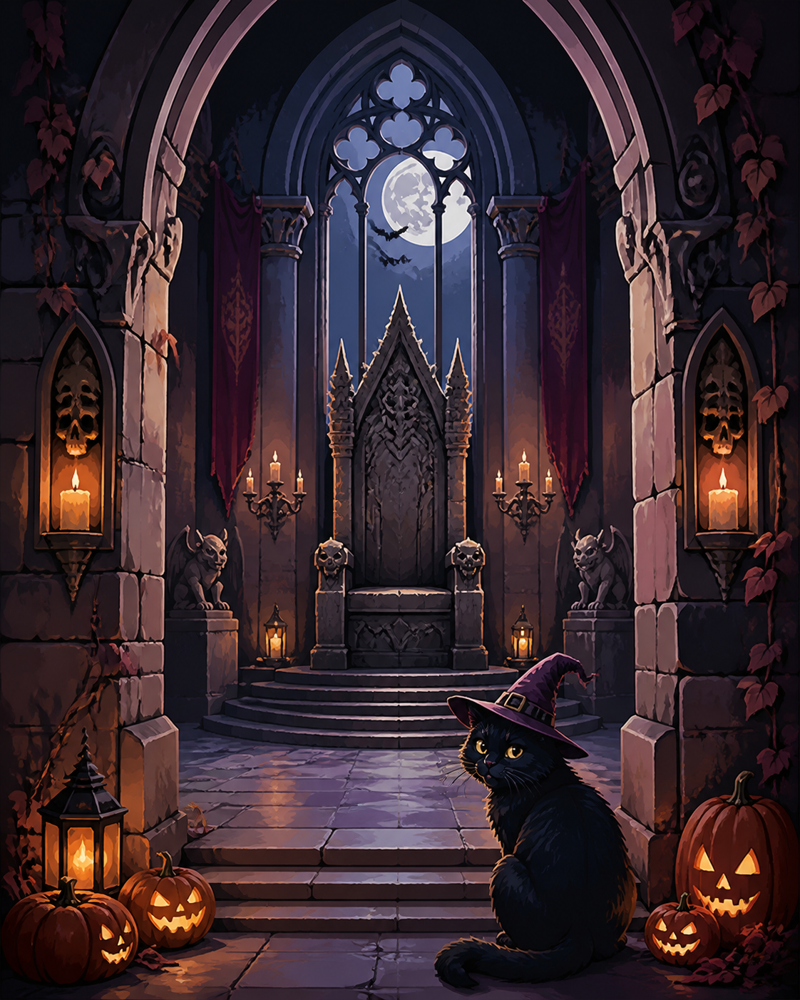 Malen nach Zahlen Die Kammer des steinernen Throns – Halloween-Motiv